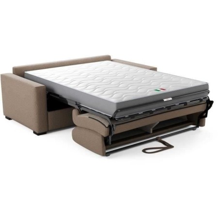 Canapé convertible express JOHN - 3 places - Tissu beige - 190 x 100