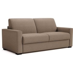 Canapé convertible express JOHN - 3 places - Tissu beige - 190 x 100