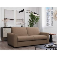 Canapé convertible express JOHN - 3 places - Tissu beige - 190 x 100