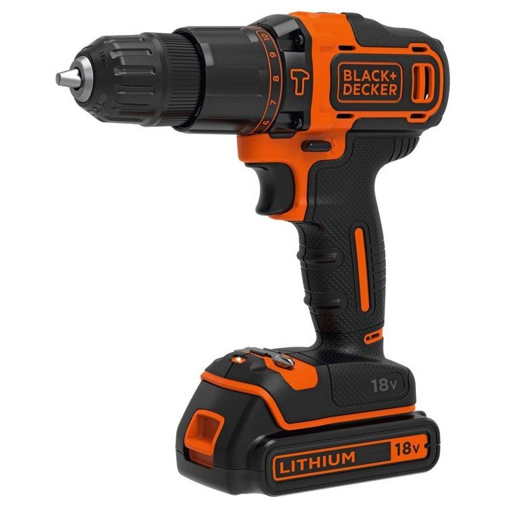 Kit Perceuse a percussion + scie sauteuse sans fil - 18V - BLACK+DECKER - BCK22S1S-QW + 1 batterie 1,5Ah + chargeur + sac Kit Perceuse a percussion + scie sauteuse sans fil - 18V - BLACK+DECKER - BCK22S1S-QW + 1 batterie 1,5Ah + chargeur + sac