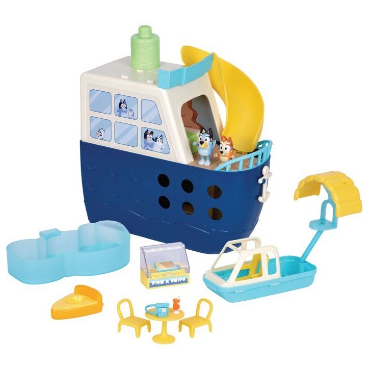 Playset - BLUEY - Bateau de croisiere - 6 zones de jeu - Activités