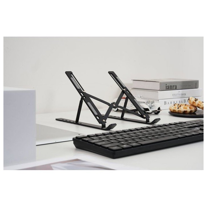 Support d'ordinateur portable - BLUESTORK - Pliable - Antidérapant - Aluminium Support d'ordinateur portable - BLUESTORK - Pliable - Antidérapant - Aluminium