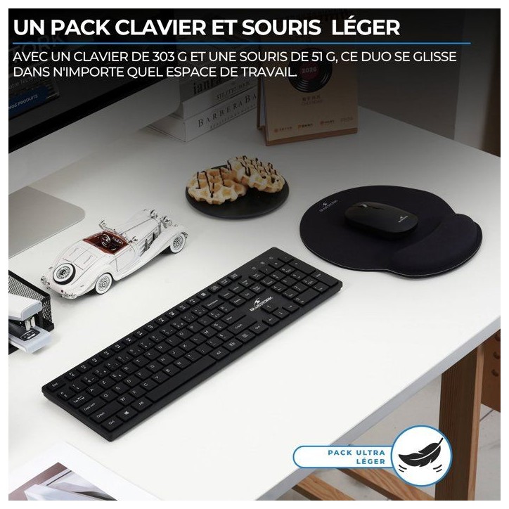 Pack clavier souris sans fil - ULTRA FIN - BLUESTORK - PACK-WL-OFFSLIM/FR - AZERTY