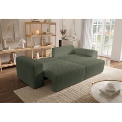 Canapé d'angle convertible - 4 places - BOBO - Velours côtelé Vert