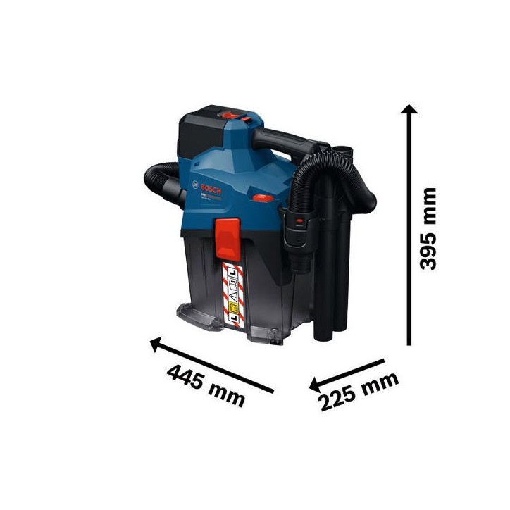 Aspirateur sans fil BOSCH PROFESSIONAL - GAS18V-6LS - 18 V - 4,5L - 3000 cm² - 36 l/s - Avec accessoires