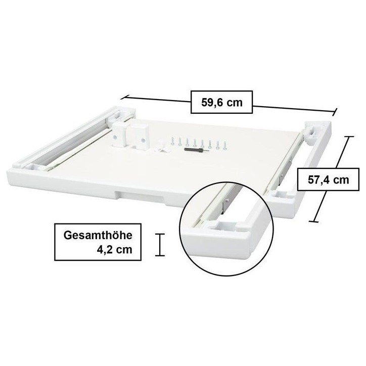 Kit de superposition BOSCH WTZ11400 - Plateau coulissant - L60cm - Blanc