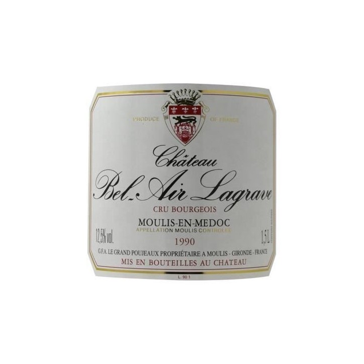 Château Bel Air Lagrave 1994- Moulis en Médoc-Vin Rouge de Bordeaux Magnum