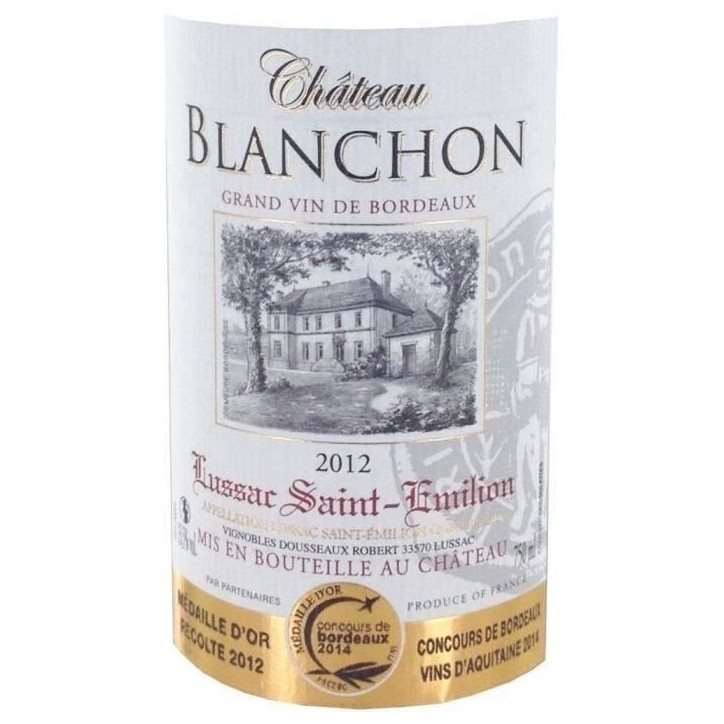 Château Blanchon 2012 Lussac Saint Emilion - Vin de Bordeaux