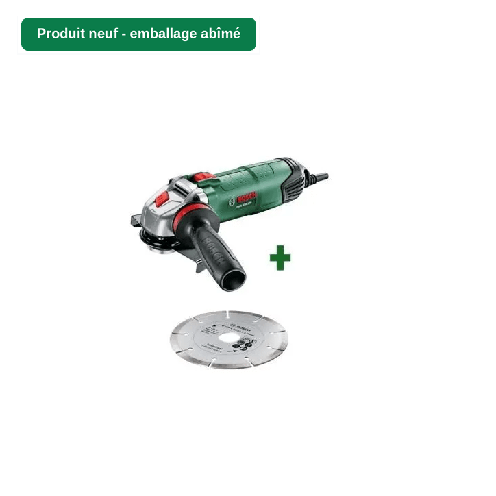 [Produit neuf - emballage abîmé] Meuleuse a main Bosch - PWS 850-125 + AVH + Disque diamanté - 06033A270C
