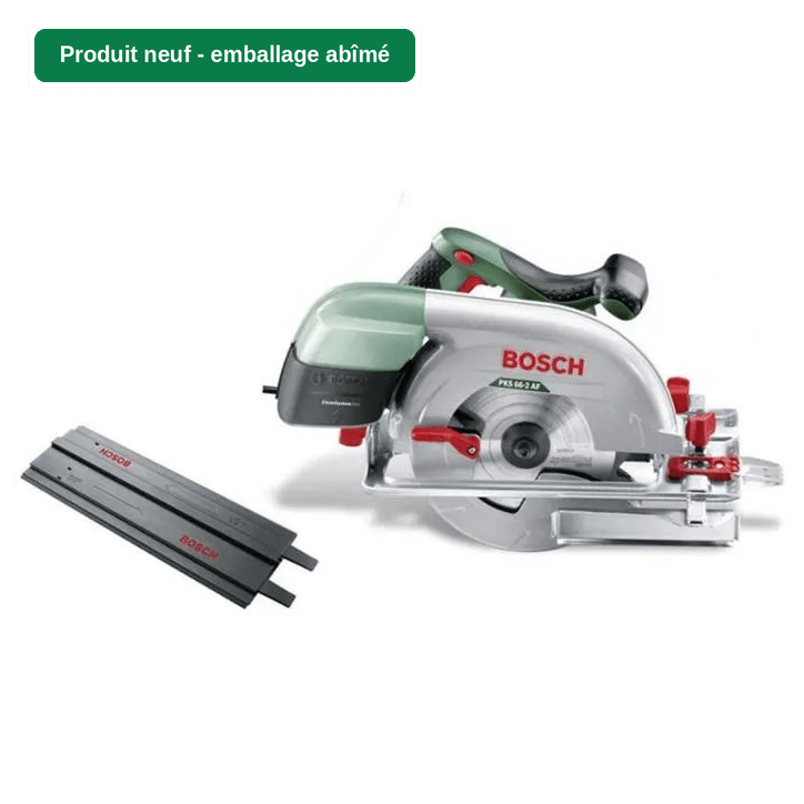 [Produit neuf - emballage abîmé] Scie circulaire - BOSCH - PKS 66-2 - 1600W - 66 mm - Boîtier CleanSystem