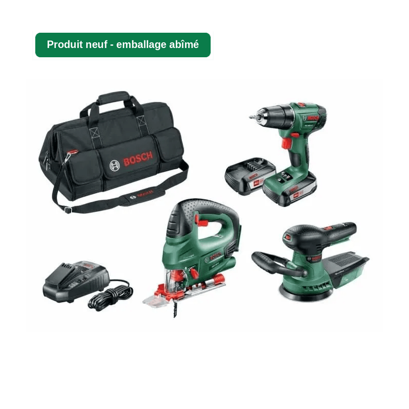 [Produit neuf - emballage abîmé] Pack 3 outils sans-fil 18V Bosch -