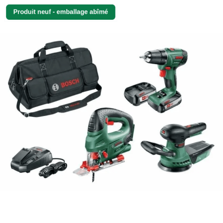 [Produit neuf - emballage abîmé] Pack 3 outils sans-fil 18V Bosch -