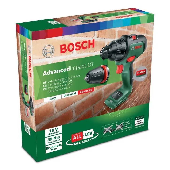 [Produit neuf - emballage abîmé] Perceuse a percussion sans-fil Bosch - AdvancedImpact 18 (Livrée sans batterie ni chargeur)