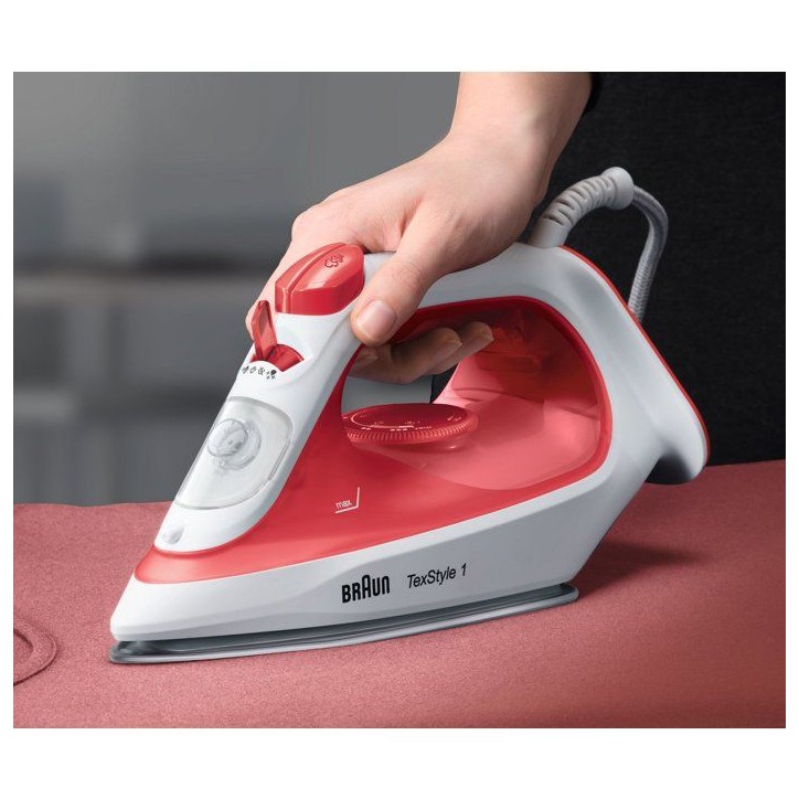 Fer vapeur - BRAUN - SI1019RD - Anti-calcaire - Débit vapeur 25 g/min Fer vapeur - BRAUN - SI1019RD - Anti-calcaire - Débit vapeur 25 g/min