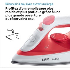 Fer vapeur - BRAUN - SI1019RD - Anti-calcaire - Débit vapeur 25 g/min