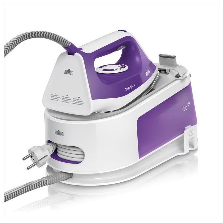 Centrale vapeur CareStyle 1 - BRAUN - IS1014VI - 6 bar - 1,5 L - Violet / Blanc Centrale vapeur CareStyle 1 - BRAUN - IS1014VI - 6 bar - 1,5 L - Violet / Blanc