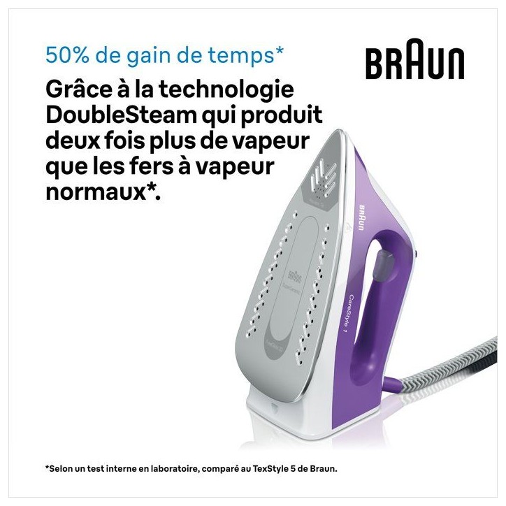 Centrale vapeur CareStyle 1 - BRAUN - IS1014VI - 6 bar - 1,5 L - Violet / Blanc Centrale vapeur CareStyle 1 - BRAUN - IS1014VI - 6 bar - 1,5 L - Violet / Blanc