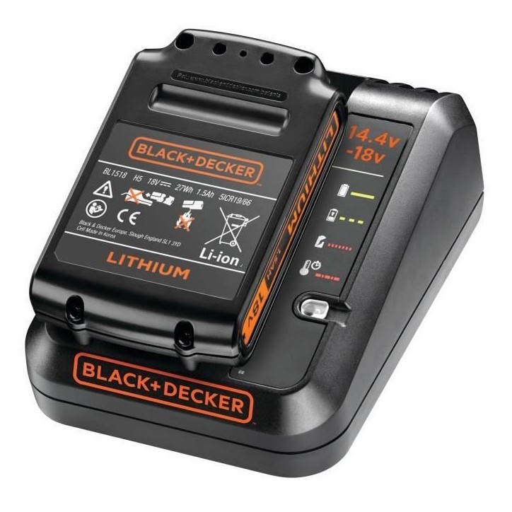 Chargeur de batterie 14,4V et 18V - BLACK+DECKER - BDC1A-QW Chargeur de batterie 14,4V et 18V - BLACK+DECKER - BDC1A-QW