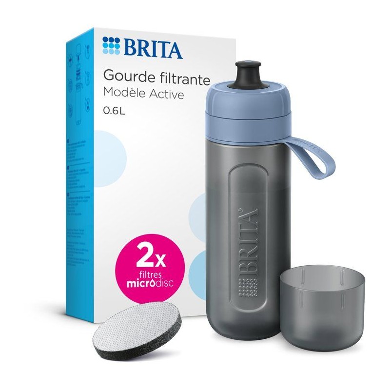 Gourde filtrante - BRITA - Active - 2 microdiscs inclus - Vert pastel