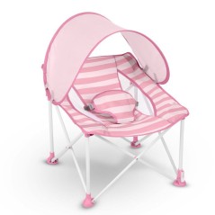 BRIGHT STARS Transat bébé pliable Rose Pop 'N Chill, pare soleil SPF