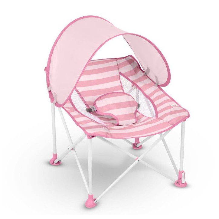 BRIGHT STARS Transat bébé pliable Rose Pop 'N Chill, pare soleil SPF +50 et sac de transport inclus BRIGHT STARS Transat bébé pliable Rose Pop 'N Chill, pare soleil SPF +50 et sac de transport inclus