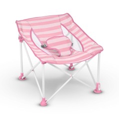 BRIGHT STARS Transat bébé pliable Rose Pop 'N Chill, pare soleil SPF