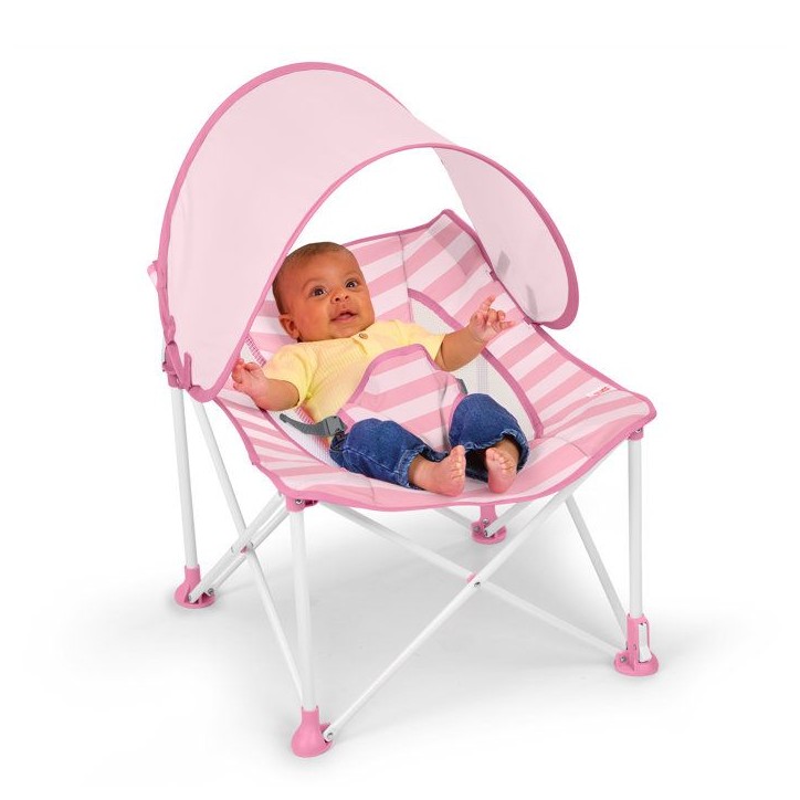 BRIGHT STARS Transat bébé pliable Rose Pop 'N Chill, pare soleil SPF +50 et sac de transport inclus BRIGHT STARS Transat bébé pliable Rose Pop 'N Chill, pare soleil SPF +50 et sac de transport inclus