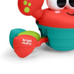 BRIGHT STARTS Crabe qui marche, Jouet bébé 6M+, jouet musical, jouet de motricité globale et fine, capteurs a obstacle, rouge