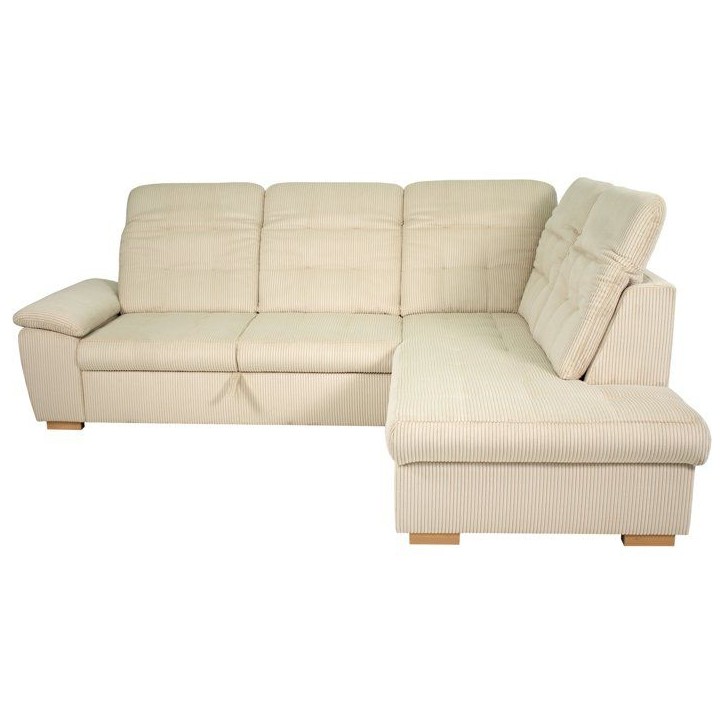 Canapé d'angle convertible - BUNNY - Velours côtelé Beige - Coffre - 261 x 212 x 104 cm Canapé d'angle convertible - BUNNY - Velours côtelé Beige - Coffre - 261 x 212 x 104 cm