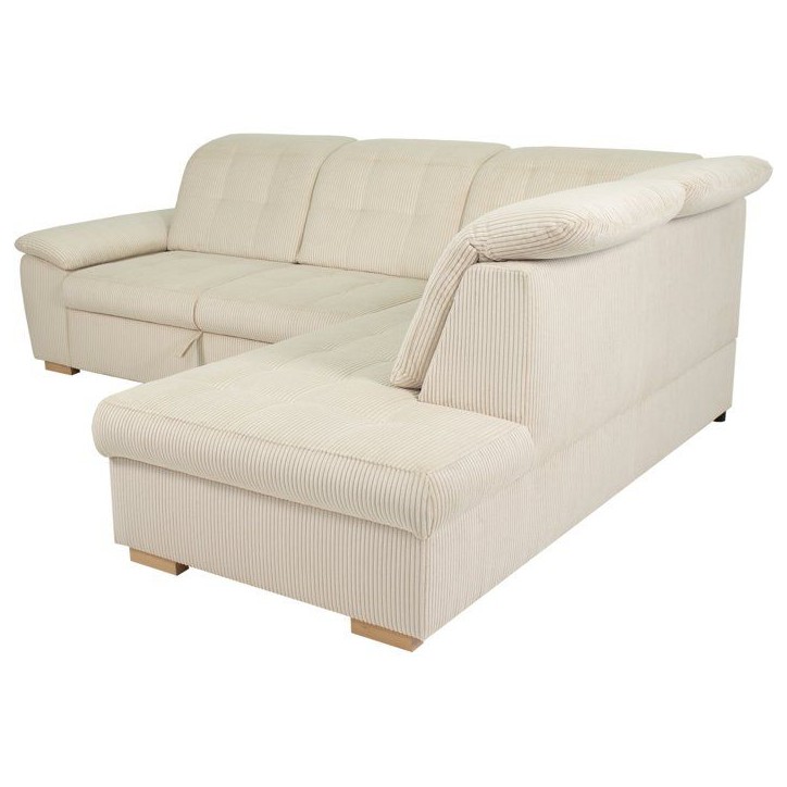 Canapé d'angle convertible - BUNNY - Velours côtelé Beige - Coffre - 261 x 212 x 104 cm Canapé d'angle convertible - BUNNY - Velours côtelé Beige - Coffre - 261 x 212 x 104 cm