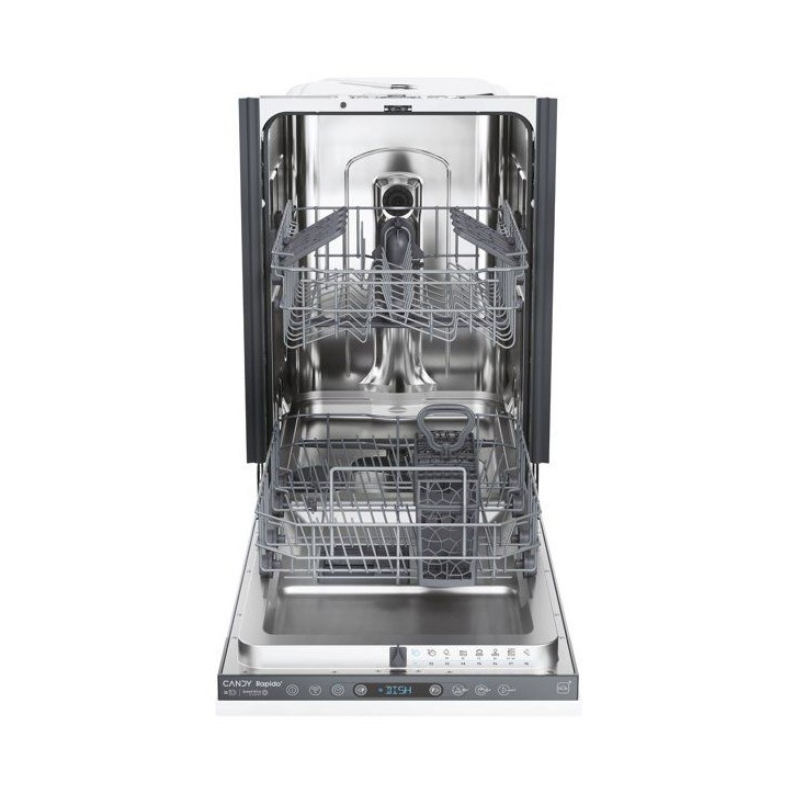 Lave-vaisselle tout encastrable CANDY CI0C7SB0FA - 10 couverts - L45cm - Classe C - slim – Speed Drive – Wifi - Ouverture Au
