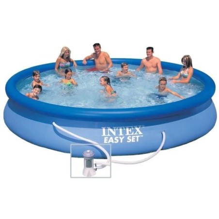 Kit Piscine hors sol autoportante INTEX - Easy Set™ - 457 x 84 cm - Ronde (Livrée avec une pompe et cartouche) - 28158NP