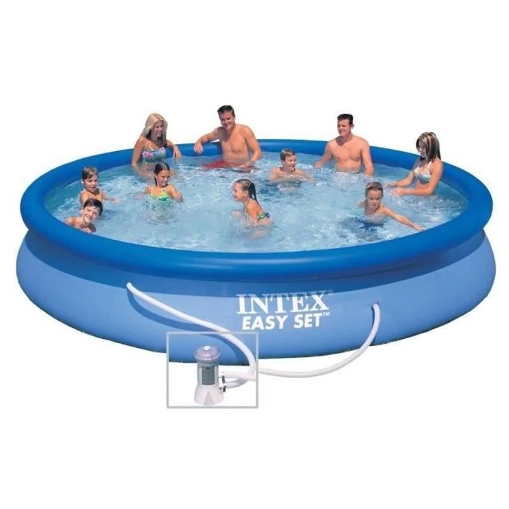 Kit Piscine hors sol autoportante INTEX - Easy Set™ - 457 x 84 cm - Ronde (Livrée avec une pompe et cartouche) - 28158NP