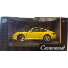 Voiture miniature de collection - CARARAMA - Porsche 911 Carrera S Coupé - Jaune - 1/24