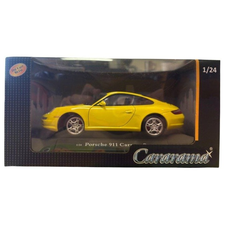 Voiture miniature de collection - CARARAMA - Porsche 911 Carrera S Coupé - Jaune - 1/24 Voiture miniature de collection - CARARAMA - Porsche 911 Carrera S Coupé - Jaune - 1/24