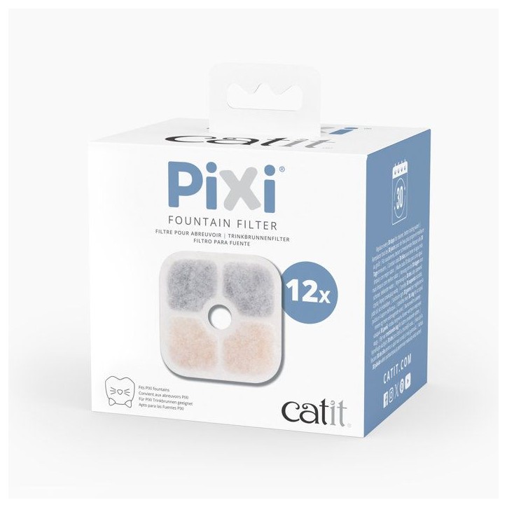 Filtres de rechange pour fontaine a eau pour chats - CATIT - Pixi - 12 pieces - Filtration triple action