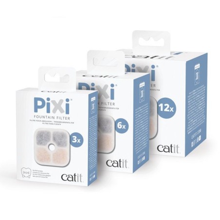 Filtres de rechange pour fontaine a eau pour chats - CATIT - Pixi - 12 pieces - Filtration triple action