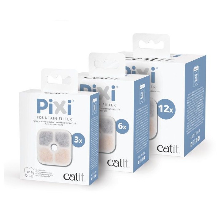 Filtres de rechange pour fontaine a eau pour chats - CATIT - Pixi - 12 pieces - Filtration triple action