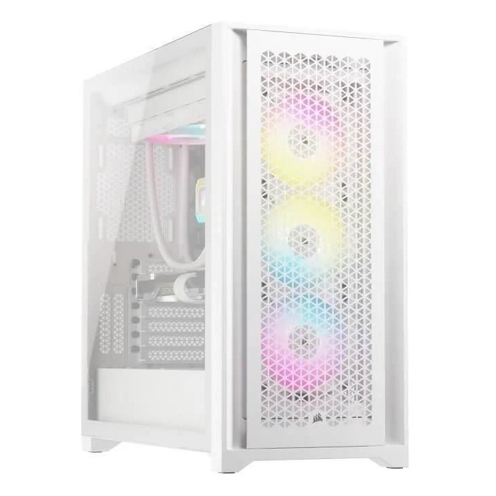 Boîtier PC - CORSAIR - CC-9011243-WW - ICUE 5000D RGB AIRFLOW - Moyen-tour - 3 fans AF120 RGB ELITE - iCUE Lighting Node PRO -