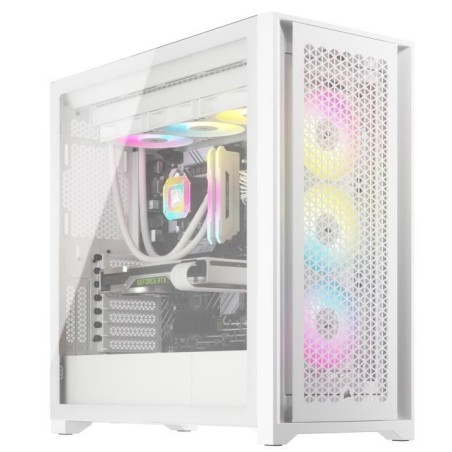 Boîtier PC - CORSAIR - CC-9011243-WW - ICUE 5000D RGB AIRFLOW - Moyen-tour - 3 fans AF120 RGB ELITE - iCUE Lighting Node PRO -