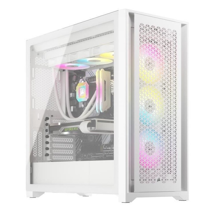 Boîtier PC - CORSAIR - CC-9011243-WW - ICUE 5000D RGB AIRFLOW - Moyen-tour - 3 fans AF120 RGB ELITE - iCUE Lighting Node PRO -