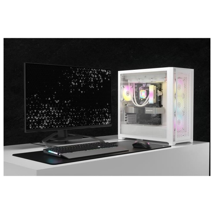 Boîtier PC - CORSAIR - CC-9011243-WW - ICUE 5000D RGB AIRFLOW - Moyen-tour - 3 fans AF120 RGB ELITE - iCUE Lighting Node PRO -