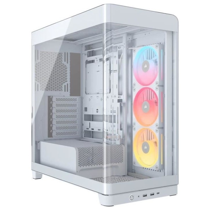 Boitier PC - CORSAIR - FRAME 4500X LX-R RGB Tempered Glass Mid-Tower - 2 radiateurs - Blanc Boitier PC - CORSAIR - FRAME 4500X LX-R RGB Tempered Glass Mid-Tower - 2 radiateurs - Blanc