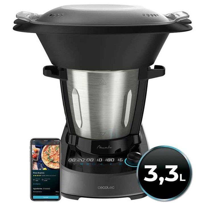 Robot de cuisine - CECOTEC - Mambo 11090 - 1600 W - 3,3 L - 37 fonctions - Gris
