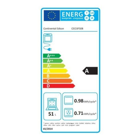 Cuisiniere a induction - CONTINENTAL EDISON - CECI3F50B - 3 feux - 8500 W - Noir