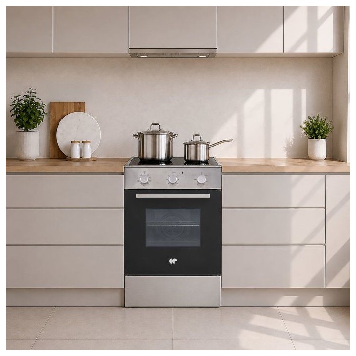 Cuisiniere a induction - CONTINENTAL EDISON - CECI3F50S - 3 feux - 8500 W - Silver Cuisiniere a induction - CONTINENTAL EDISON - CECI3F50S - 3 feux - 8500 W - Silver