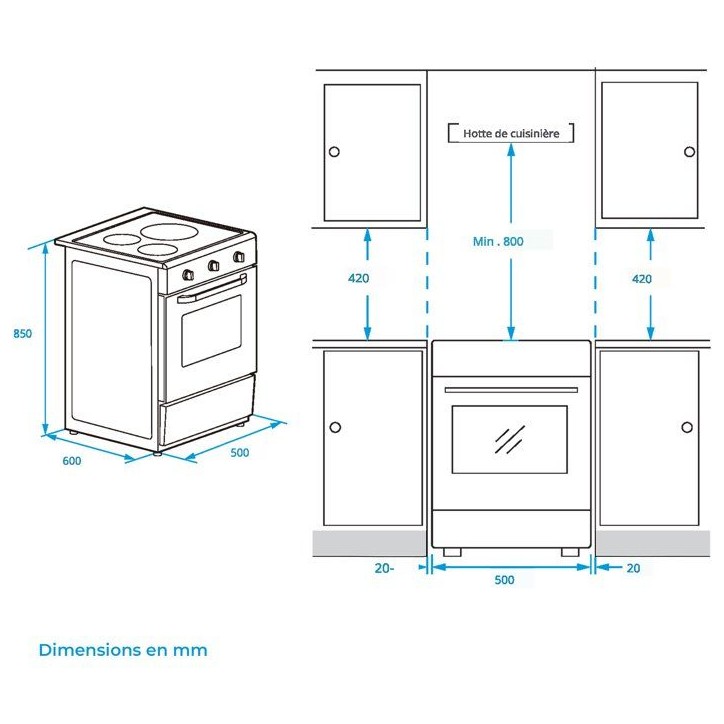 Cuisiniere a induction - CONTINENTAL EDISON - CECI3F50S - 3 feux - 8500 W - Silver Cuisiniere a induction - CONTINENTAL EDISON - CECI3F50S - 3 feux - 8500 W - Silver