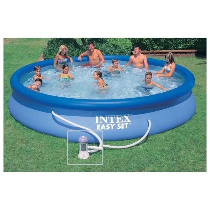 Kit Piscine hors sol autoportante INTEX - Easy Set™ - 457 x 84 cm - Ronde (Livrée avec une pompe et cartouche) - 28158NP