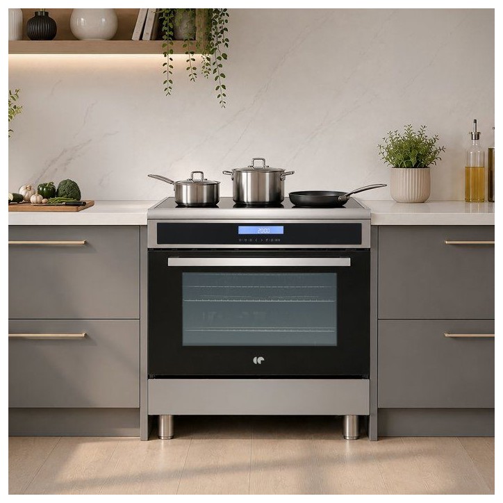 Cuisiniere a induction - CONTINENTAL EDISON - CECPI9060IXD - 5 foyers - 90 cm - Silver Cuisiniere a induction - CONTINENTAL EDISON - CECPI9060IXD - 5 foyers - 90 cm - Silver