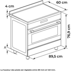 Cuisiniere a induction - CONTINENTAL EDISON - CECPI9060IXD - 5 foyers